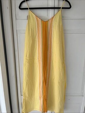 O'Neill Yellow Maxi Dress with Orange Center Stripe